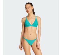 Adidas Iconisea Ribbed Padded Triangle Bikini Top Blu 36 Donna