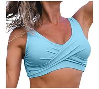 Top bikini da donna crop tankini top spiaggia imbottito torsione anteriore serbatoio costumi da bagno top solo reggiseno costume da bagno imbottito costume da bagno costume da bagno abbigliamento da