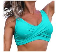 Top bikini da donna crop tankini top spiaggia imbottito torsione anteriore serbatoio costumi da bagno top solo reggiseno costume da bagno imbottito costume da bagno costume da bagno abbigliamento da