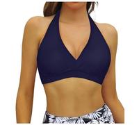 Top Bikini Donna Scollo a V Triangolo Push Up Senza Imbottitura in Microfibra Coulisse Regolabile Breathable Morbido Trikini Dura Tutto Il Giorno