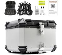 Top Box per moto, Deposito bagagli in alluminio impermeabile con serratura di sicurezza, Box Tour posteriore per casco e bagagli grandi,