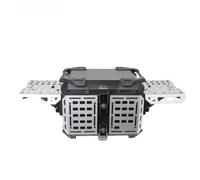 Top Box per Moto Per moto da 45 litri, in lega di alluminio, multifunzionale, con portellone posteriore blindato argento, portatile, auto elettrica, bagagliaio nero(Titanium)