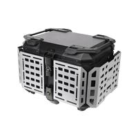 Top Box per Moto Per moto da 45 litri, in lega di alluminio, multifunzionale, con portellone posteriore blindato argento, portatile, auto elettrica, bagagliaio nero(Silver)
