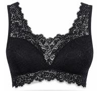 Top Brassiere TRAMONTE Reggiseno in Pizzo Nero Coppa Preformata Senza Ferretto