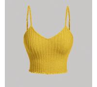 Top bretelle sottile orlo lattuga L,M,S,XL,XS,XXL,XXSColore unicoTessuto in maglia