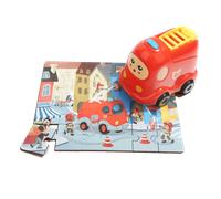 TOP BRIGHT puzzle in legno con camion dei pompieri giocattolo, 24 pezzi