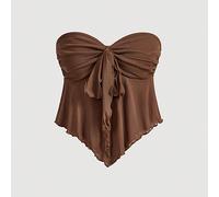 Top Bustier Al Tubo Estivo In Maglia Per Le Donne Con Orlo A Punta E Fiocco L,M,S,XL,XS,XXL,XXS,XXXL,XXXXLColore unicoTessuto in maglia