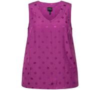 Top camicetta Ulla Popken da donna taglie forti jacquard a pois scollo a V