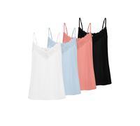 Top Canottiera da donna Fresh Made con bordo in pizzo, pacchetto da 4