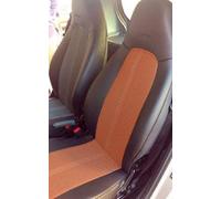 Top Car Athens || 1 + 1 Coprisedili | 100% su Misura, Compatibile con Smart FORTWO (450) | Colori Arancione- Nero