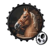 Top Carpenter's Horse Head - Apribottiglie magnetico, salvaspazio, divertente, apribottiglie e magnete per frigorifero, per campeggio, viaggi, campeggio, colore: nero
