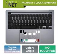 Top Case con tastiera IT per MacBook Pro M1 13 A2338 MYD83xx/A Grey