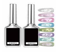 Top Coat in Gel Effetto di Pioggia 2 Pezzi Liquido Manicure Effetto d'Acqua