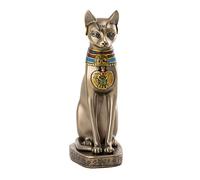 Top Collection 20,3 cm H Egiziano Cat Dea Bastet Figurine. Replica autentica per onorare il vostro amato felino. polvere di bronzo mista con resina - finitura bronzo con accenti di colore.