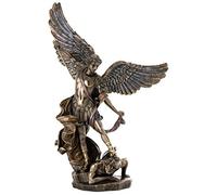 Top Collection, Statua Arcangelo Statua di San Michele Arcangelo che sconfigge Lucifero, in bronzo fuso a freddo di alta qualità, statuetta da collezione da 37 cm