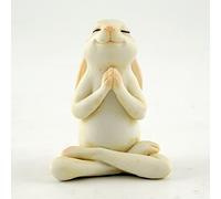Top Collection - Statuina in Miniatura a Forma di Coniglietto Seduto nella Posizione di Yoga del Namaste, per Decorazione di Un terrario o creazione di Un Giardino delle Fate, Misura Piccola