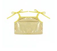 Top Color Neon Carnival - E Shine Performance Wear Gilet Corto Glitterato per Saggi di Danza E Feste (Gold 12-13 Years)