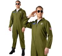 Top Colpo Pilota Costume 1980s Volo Navy Uomo Aviatore Militare Costume 80s