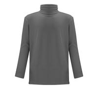 Top con collo a lupetto da uomo T-shirt a collo alto a maniche lunghe pullover casual in cotone leggero strato di base invernale caldo Tees, Grigio Mock Neck Top Per Uomo, 5XL