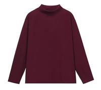 Top con collo a lupetto per gli uomini camicie a maniche lunghe collo alto intimo termico slim fit pullover di base top tinta unita tees, Red Mock Neck Top Per Uomo, M
