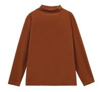 Top con collo a lupetto per gli uomini camicie a maniche lunghe collo alto intimo termico slim fit pullover di base top tinta unita tees, Caffè Lupetto Collo Top Per Uomo, L