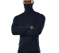 Top con Collo a Lupetto per Uomo Inverno Autunno Maglietta Termica a Maniche Lunghe Camicie a Compressione 2025 Maglia a Collo Alto Strato Base, Navy Mock Neck Tops per Uomo, L