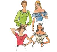 Top Con Collo A Nastro Fronzolato O Liscio Anni '70 - Bust=38 - 40" (97 - 102cm)