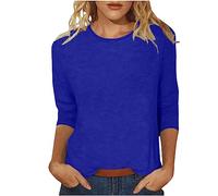 Top con maniche a 3/4 da donna taglie forti kawaii girocollo carino magliette eleganti casual business ufficio camicie da lavoro magliette magliette top da donna per uscire vacanze pullover tunica