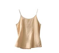 Top con spaghetti larghi da donna, canotte estive da donna, cachi, 3XL