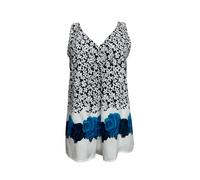 Top Con Stampa All Over Rosa Ecru Da Donna Con Bordo Bianco #3237 S NWT