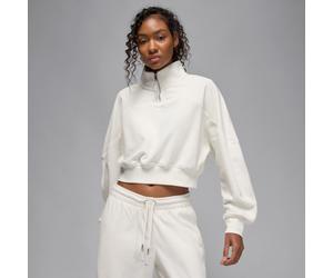 Top con zip a 1/4 Jordan Flight Fleece - Donna - Bianco M (IT 44-46)