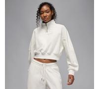 Top con zip a 1/4 Jordan Flight Fleece - Donna - Bianco XS (IT 36-38)