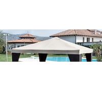 TOP COPERTURA RICAMBIO PER GAZEBO LEGNO FERRO 3X3 BEIGE POLIESTERE 160 GR