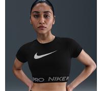 Top corto a manica corta con grafica Dri-FIT Nike Pro - Donna - Nero M (IT 44-46)