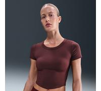 Top corto a manica corta Dri-FIT Nike One Fitted - Donna - Rosso L (IT 48-50)