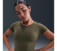 Top corto a manica corta Dri-FIT Nike One Fitted - Donna - Verde XS (IT 36-38)
