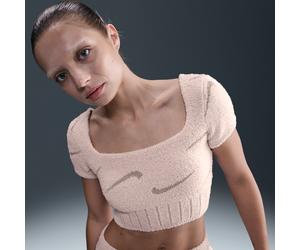 Top corto a manica corta Nike Phoenix Cozy Bouclé - Donna - Rosa XXL (IT 56-58)
