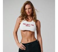 Top corto con scollo a barca e grafica con slogan, look cool per uscire, sexy, elegante per feste, adatto per l'autunno, l'inverno, il Giorno dei Morti, le vacanze e la primavera/estate L,M,S,XL,XSHal