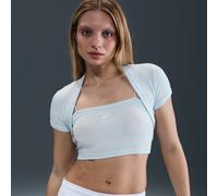 Top corto e aderente 2 in 1 a mini costine Nike Sportswear Chill Knit - Donna - Blu M (IT 44-46)