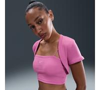 Top corto e aderente 2 in 1 a mini costine Nike Sportswear Chill Knit - Donna - Rosa XS (IT 36-38)
