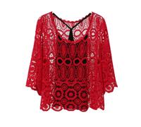 Top Crop A Tre Quarti In Macramé Hollow Per Donne Bolero Shrug Sciarpa Coperta