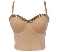 Top Crop Bralette Corsetto In Catena Con Spaghetti Sexy