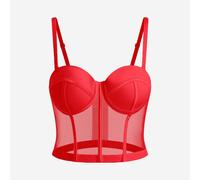 Top Crop Sexy In Rete Trasparente Per Donne Bustier Bra Bralette Corsetto