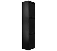 Top Cubo de Basura y Reciclaje de Acero de 3 Cubos Multiusos, Negro, 133,5 x 30,5 x 24,5 cm