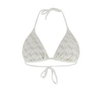 GUESS Bikini Triangolo con Logo 4G, Nero e Oro, 88% Poliestere 12% Elastan, Imbottitura Amovibile, Laccetti