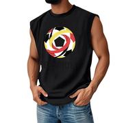 Top da calcio da uomo per la Coppa del Mondo, senza maniche, traspirante, a girocollo, con stampa a tema, comoda maglietta intima per il supporto della squadra nazionale, A2-nero., 3XL