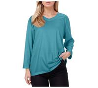 Top da donna a maniche lunghe a 3/4 maglietta a maniche lunghe con scollo a V casual tinta unita camicette primavera e autunno alla moda tunica traspirante ampia classica base camicia