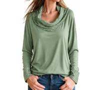 Top da donna a maniche lunghe con scollo all'americana, bordo in pizzo glit | Maglione Collo Ad Anello Camicetta Vintage Set All Brucia Tette Angel Artistico Cardigan Basso Gonna