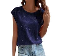 Top da donna con glitter, elegante, a maniche corte, metallizzato, crop top, canottiera, sexy, con glitter, per feste, club, discoteca, Capodanno