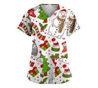 Top da donna con scollo a V, tuta sanitaria per infermieri del Regno Unito, uniformi massaggiatrici, top chirurgici a tema natalizio, assistenti e personale della clinica cosplay di Halloween (E2